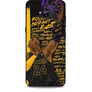 Samsung Galaxy S8 Plus Kılıf Basketbolcular 7 Kobe 24 Siyah Sarı Desenli Kılıf