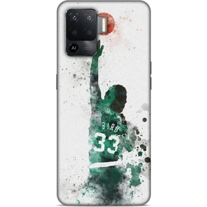 Oppo Reno 5 Lite Kılıf Basketbolcular 28 Bird 33 Beyaz Yeşil Iz Bırakmayan Kılıf