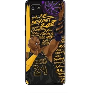 Samsung Galaxy A81 Kılıf Basketbolcular 7 Kobe 24 Siyah Sarı Desenli Kılıf