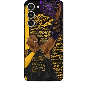 Samsung Galaxy S24 Plus Kılıf Basketbolcular 7 Kobe 24 Siyah Sarı Desenli Kılıf