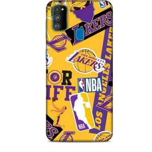 Samsung Galaxy M30S Kılıf Basketbolcular 11 Sarı Mor Los Angeles 4K Baskılı Kılıf