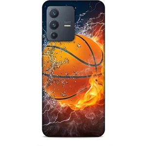 Vivo V23 5g Kılıf Basketbolcular 30 Basketbol Topu Kenarları Şeffaf Kapak