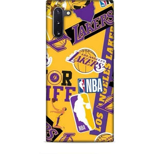 Samsung Galaxy Note 10 Kılıf Basketbolcular 11 Sarı Mor Los Angeles 4K Baskılı Kılıf