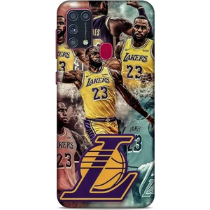 Samsung Galaxy M31 Kılıf Basketbolcular 17 Lebron 23 Lakers Yumuşak Kılıf