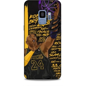 Samsung Galaxy S9 Kılıf Basketbolcular 7 Kobe 24 Siyah Sarı Desenli Kılıf