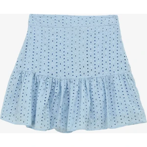 Normal Bel Mavi Kadın Güpür Mini Etek F4SL-ETK0818