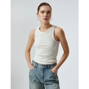 Kadın Ribanalı Basic Atlet Slim Fit Pamuklu Günlük Kullanım