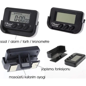 Colezium3 CLZ192 Ev ve Araç Tipi Dijital Saat Kronometreli Alarmlı Pilli Saat (4172)