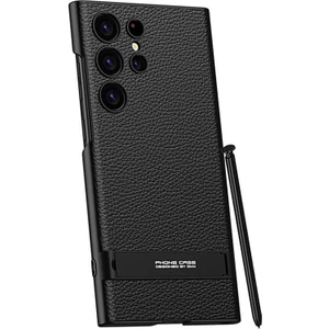 Heptek İletişim Samsung Galaxy S24 Ultra Kılıf Kamera Korumalı Dikey Standlı Ays Kapak (Leather)