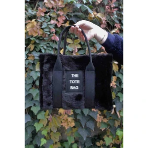 Cirphi Collection Siyah The Tote Bag Peluş Kolon Askılı Omuz ve El Çantası