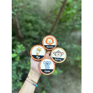 Baykuş Craft Mimarlık Özel Tasarım Safari Figürlü Hediyelik Hastane Çıkışı Ahşap Bebek Magnet - Toplam 20 Adet (Set 1)