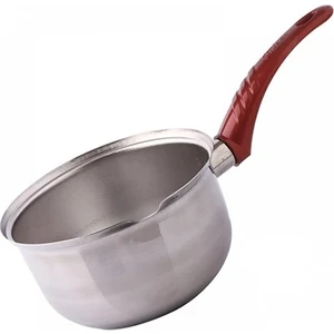 13 Cm Paslanmaz Çelik Sütlük 18/10 Ultra Lüks Inox Derin Sos Tavası Metal Saplı Çok Amaçlı Kaçerola
