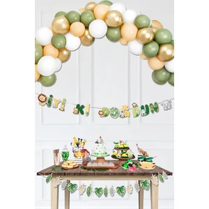 Retro Safari Doğum Günü Balon Zinciri Safari Banner Set