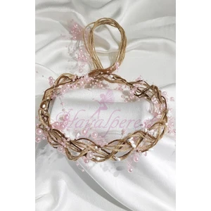 Pembe İncili Hasırlı Taç