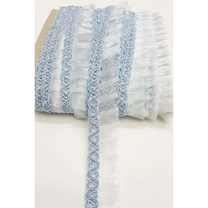 Bebe Mavi Organze Su Taşlı Kenar Fırfır