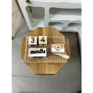Baykuş Craft Mimarlık Renkli 3 Boyutlu Bebek Ahşap Hatıra Küpü Anı Küpü + Ahşap Fotoğraf Makinesi Seti / Ingilizce