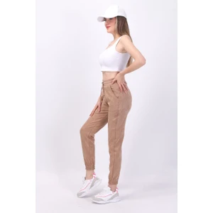 Dream Style Kadın Yüksek Bel Nubuk Scuba Kumaş Yumuşak Dokulu Çift Cepli Jogger Eşofman Altı