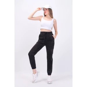 Dream Style Kadın Yüksek Bel Nubuk Scuba Kumaş Yumuşak Dokulu Çift Cepli Jogger Eşofman Altı