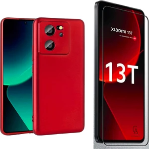 Xiaomi Mi 13T ile Uyumlu Kılıf Soft Yumuşak Telefon Kılıfı ve Temperli Cam Ekran Koruyucu