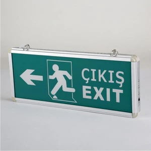 Exit Tabela Acil Çıkış Yönlendirme Armatürü Çift Yönlü Ledli  (3 Saat Şarjlı) CT-9170 - LED Ampul - E14