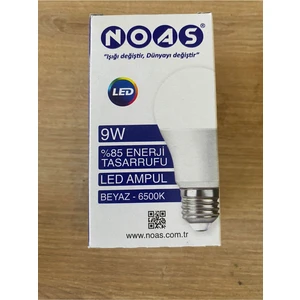 9W Ampül Beyaz Renk 6500K E-27 Duy ile %85