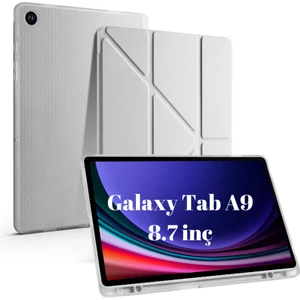 Samsung Galaxy Tab A9 8.7inç X110 X113 X115 X117 Kılıf Kalem Bölmeli Trifolding Case