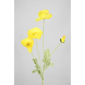Yapay Çiçek Deposu Yapay Çiçek 4lü Gelincik Dalı 60 cm Sarı