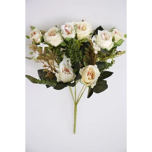 Yapay Çiçek Deposu Yapay Lüx Ahtapot Gülü Demeti 33 cm Kırık Beyaz