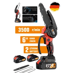 V258 Akülü Testere,red Iki Pilli Akülü Zincirli Testere,ağaç Budama Için 6 Inç El Tipi Akülü Testere