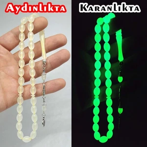 Doğal Taş Dünyası Kedi Gözü Tesbih Karanlıkta Parlayan Fosforlu Kedi Gözü