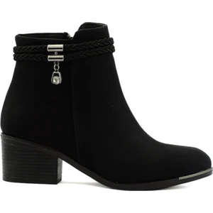 Bayan Bot Zümrüt Deri Termo Taban Kare Topuk Fermuarlı Kaliteli Yeni Sezom Tarz