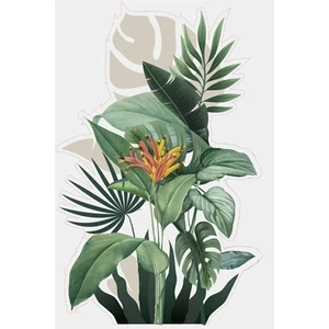 Kt Grup Yeşil Tropikal Çiçekler Dekoratif Duvar Sticker