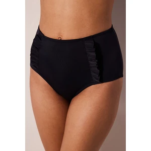 High Ruffle Siyah Bikini Altı
