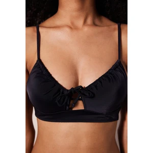 Front Opening Siyah Bikini Üstü