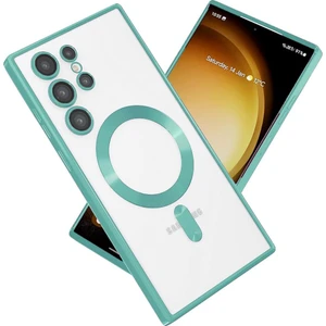 Samsung Galaxy S23 Ultra Kılıf Şeffaf Magsafe Lens Korumalı Mat Kross Silikon Kapak