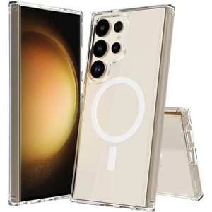 Samsung Galaxy S24 Ultra Kılıf Sert Pc Magsafe Şeffaf Kapak Embos