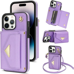 Forestl Digital Iphone 14 Pro Max Case Drop Post Pu Deri+Tpu Kabuğu Kart Torbası+Omuz Kayışı Doğum Telefon Kılıfı (Yurt Dışından)