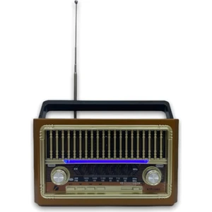Gül İletişim KTF-1655 Nostalji Radyo Bluetooth Hoparlör El Feneri USB Şarjlı