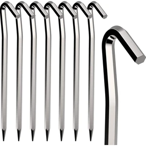 Çadır Kazıkları 8 Adet 18 cm Metal Ağır Çadır Kancaları Alüminyum Alaşımlı Pas Ücretsiz Kamp Çadırı Zemin Kazıkları (Yurt Dışından)