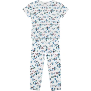Uçak Kısa Kollu Pijama Takımı