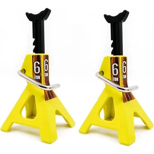 Sant Kuee 2x Metal Standları 6 Ton Yüksekliği Ayarlanabilir 1/10 Rc Paletli Kamyon Trx4 SCX10 Simülasyon Tırmanma Araçları-Sarı (Yurt Dışından)