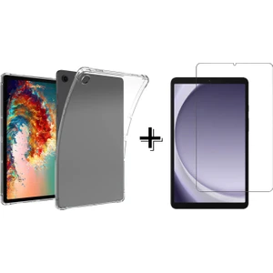 Samsung Galaxy Tab A9 8.7 Inch Anti Shock Silikon Kılıf + Temperli Kırılmaz Cam - FC014