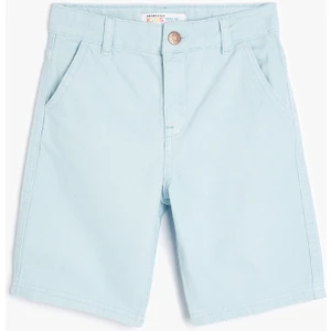 Bermuda Şort Basic Chino Cepli Pamuklu