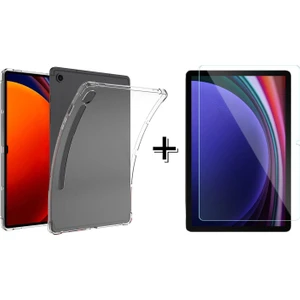 Samsung Galaxy Tab S9 Fe X510 Anti Shock Silikon Kılıf + Temperli Kırılmaz Cam - FC014