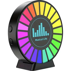 Rgb Sese Duyarlı Ritim Animasyonlu Müzik Ekolayzer 22 Ledli Şarjlı Kokulu LED Disk