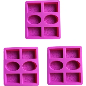3x Silikon Sabun Kalıp Sabun Yapımı Için 3D 6 Formlar Oval Sabun Kalıp El Yapımı Zanaat Çiçekler Banyo Sabunu Kalıp (Yurt Dışından)