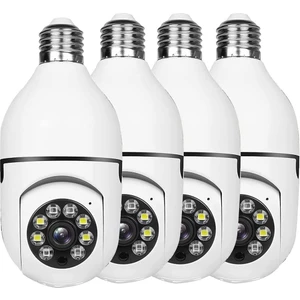 4 Paket Ampul Güvenlik Kamerası Dış Mekan, 2.4g Wifi Işık Soketi Güvenlik Kamerası, Güvenlik Kamerası Ampul Dış Mekan (Yurt Dışından)