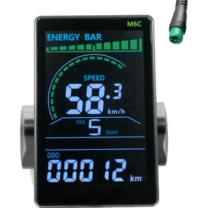 M6C Elektrikli Bisiklet LCD Ekran Ölçer 24V-60V E Scooter Dağ Elektrikli Bisiklet Için USB ile LCD Panel Renkli Ekran (5pın) (Yurt Dışından)