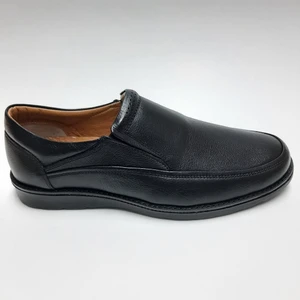 Deri Tam  Günlük Siyah Bağcıksız Kauçuk Tabanlı Rahat Kışlık Erkek Ayakkabı C-49138