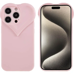 Forestl Digital iPhone15 Pro Yükseltilmiş Çerçeve Koruma Telefon Kapağı Tpu Cep Telefon Kılıfı Kalp Şeklinde Tasarım-Pembe (Yurt Dışından)
